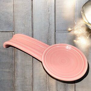 Fiesta Fiestaware Peony Pink Spoon Rest Holder Spoon Shaped USA Ceramic Vintage